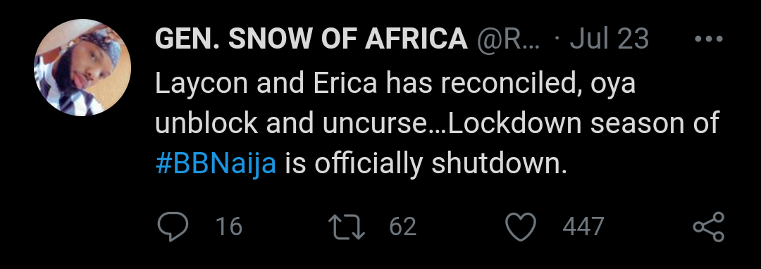 Fans in dilemma as Laycon, Erica end dispute