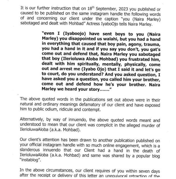 Naira Marley Accuses Iyabo Ojo of Libel Over Mohbad’s Death