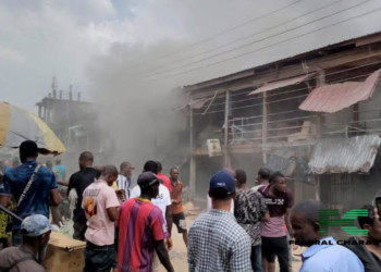 Fire outbreak in Onitsha market
