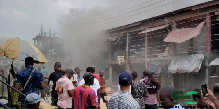 Fire outbreak in Onitsha market
