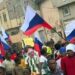 #EndBadGovernance Protest: Undeterred Protesters Troop Out With Russian Flags in Abuja