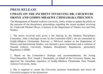 Nnamdi Azikiwe University Expels Student After Assault Incident