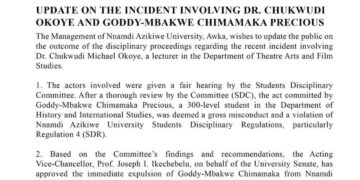Nnamdi Azikiwe University Expels Student After Assault Incident