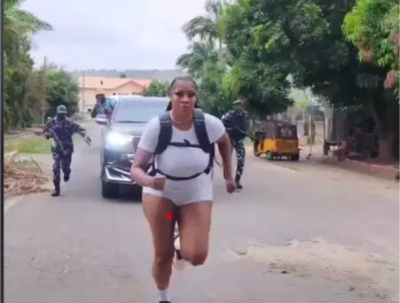 Police React to Viral Video of Armed Officers Escorting Angela Okorie During Jogging Session