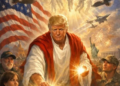 Fake AI Image of Trump as Messiah Delivering Baby Statue of Liberty Goes Viral