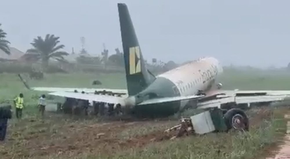 Panic at Benin Airport as Enugu Air Aircraft Crash-Lands