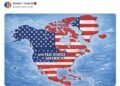 Trump Posts Map Showing American Flag Across Most Of North America
